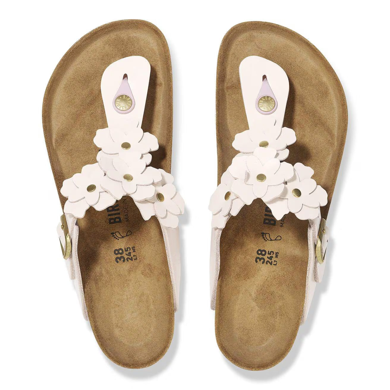 Birkenstock 1029287 Gizeh Flower Embellishment Pelle naturale light rose