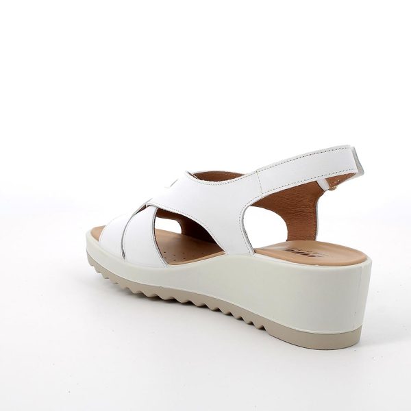 Enval Soft 5781111 sandali bianchi in pelle con zeppa da donna