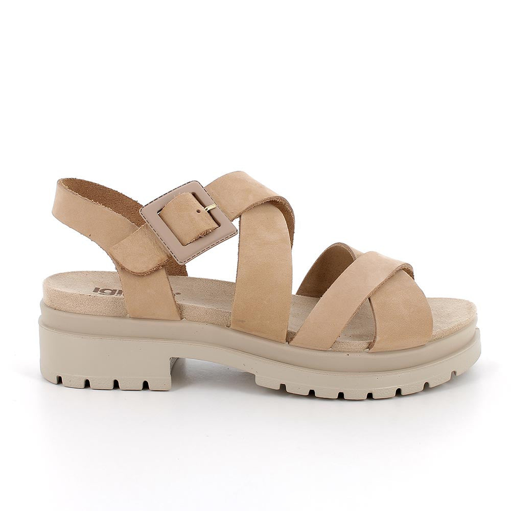 Igi&Co 7672222 Sandali con tacco in pelle da donna beige