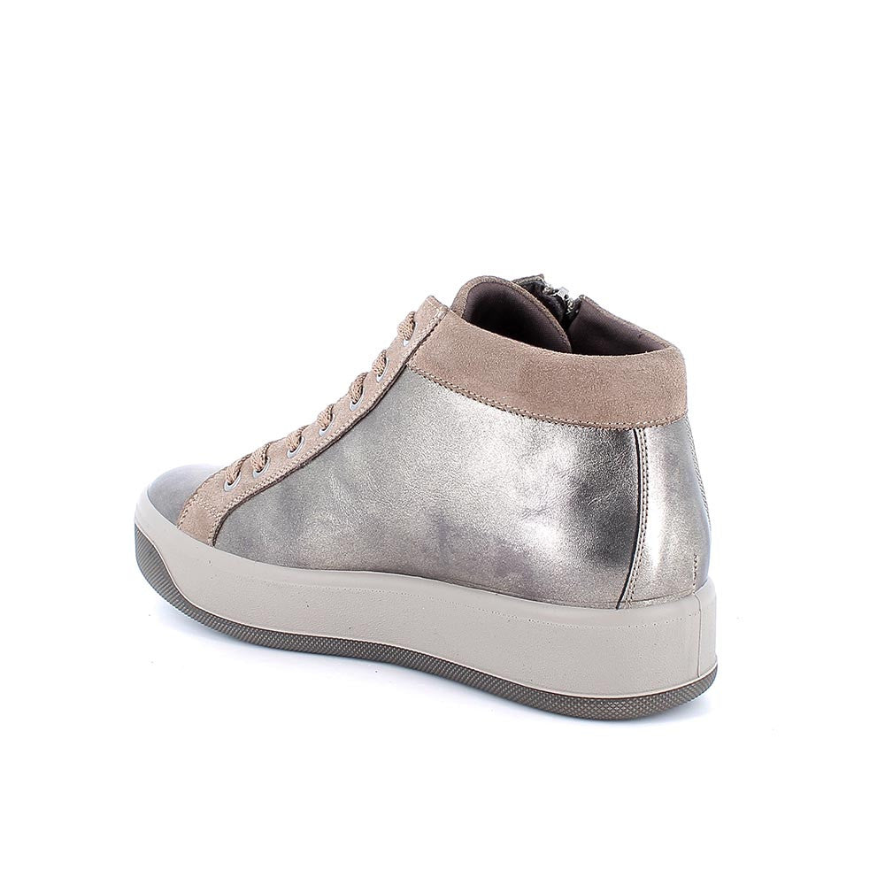 Igi&Co 8670011 Sneakers alte da donna platino con zip