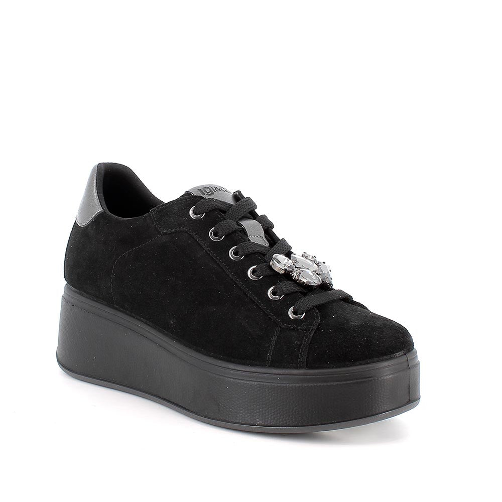Igi&Co 8671255 Sneakers con zeppa da donna nero con lacci