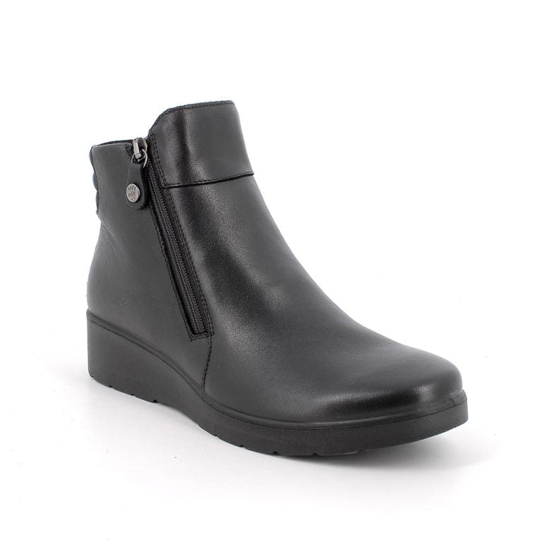 Enval Soft 8761400 Stivaletti neri con zeppa in pelle da donna