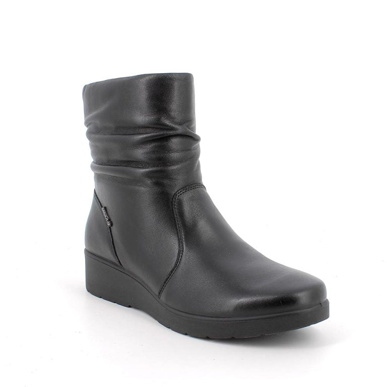 Enval Soft 8761600 Stivaletti con zeppa in pelle da donna nero