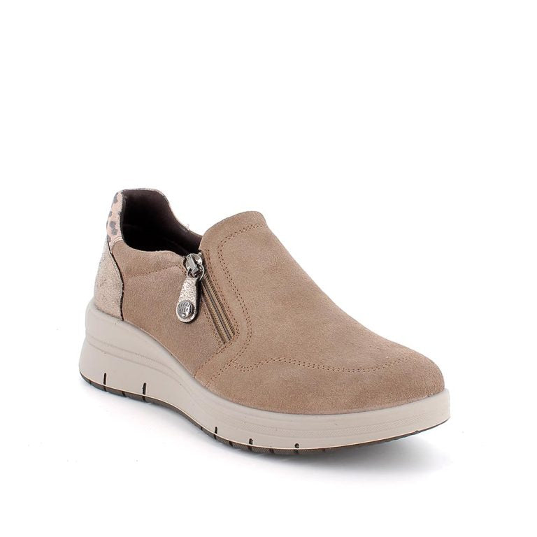 Enval Soft 8777722 Slip on donna con zeppa in pelle fango
