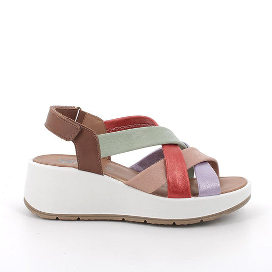 Igi&Co 1163144 Sandali con zeppa da donna rosso e beige con strap