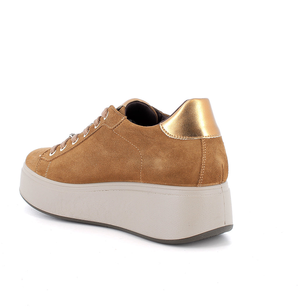 Igi&Co 2170544 Sneakers con zeppa da donna marrone con lacci