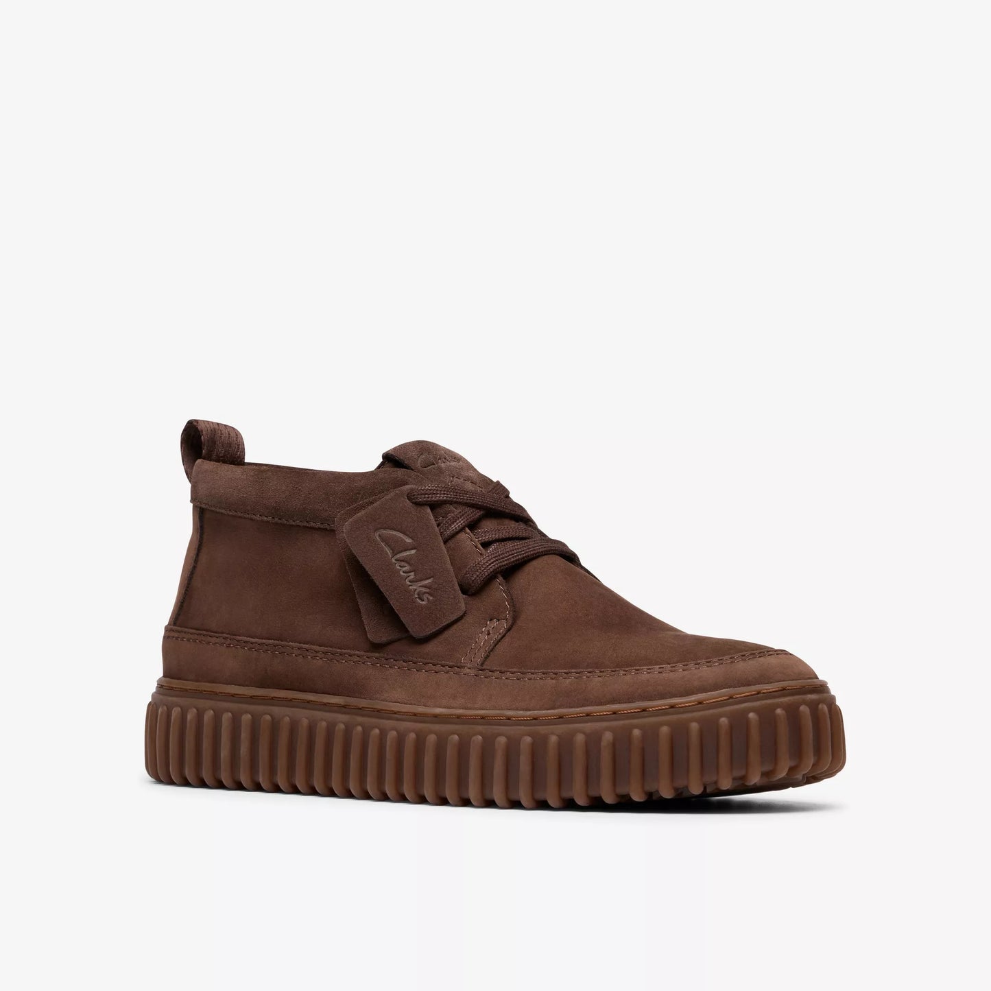 Clarks 26184694 Torhill Lace Hi Nabuk marrone scuro da uomo