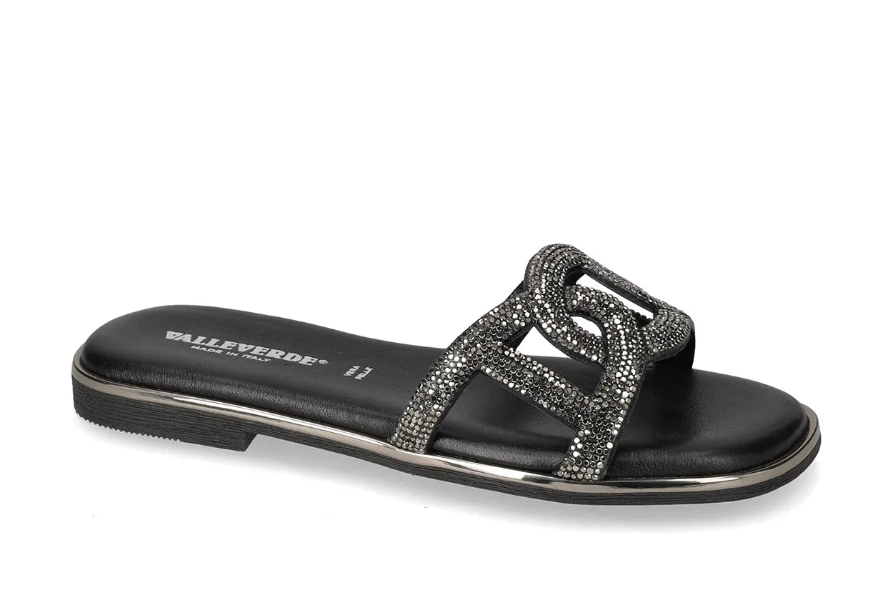 Valleverde 32030 sandalo con strass sottopiede in pelle