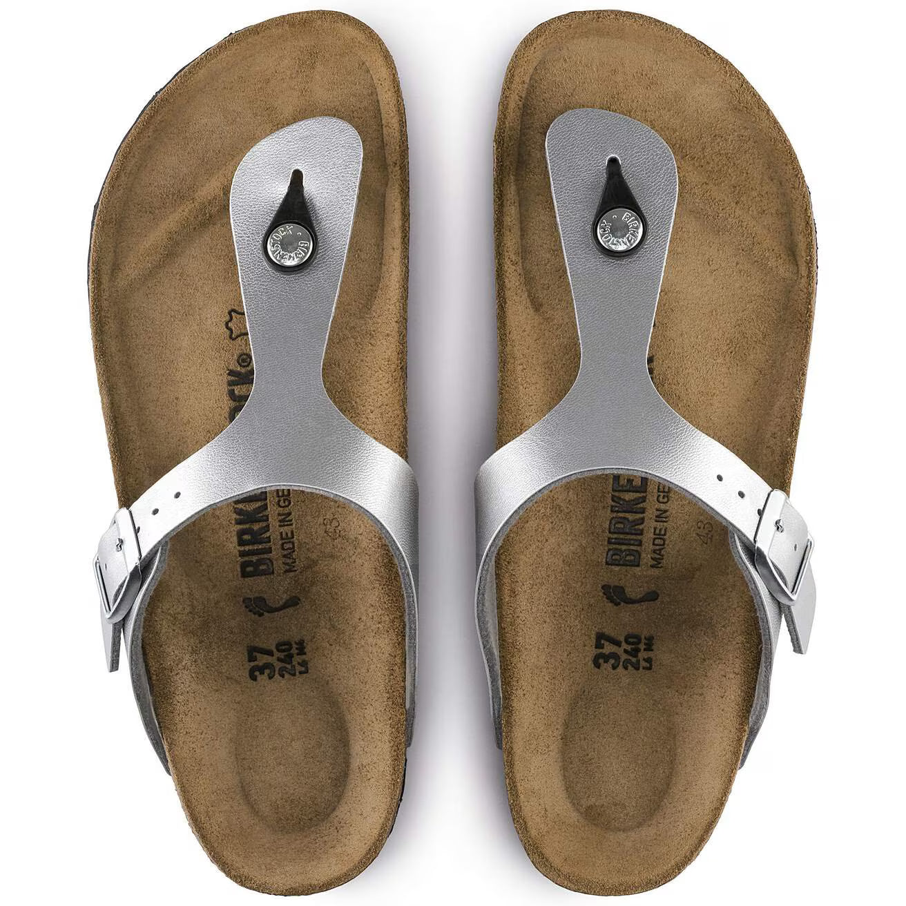 Birkenstock 043851 Gizeh Birko-Flor silver