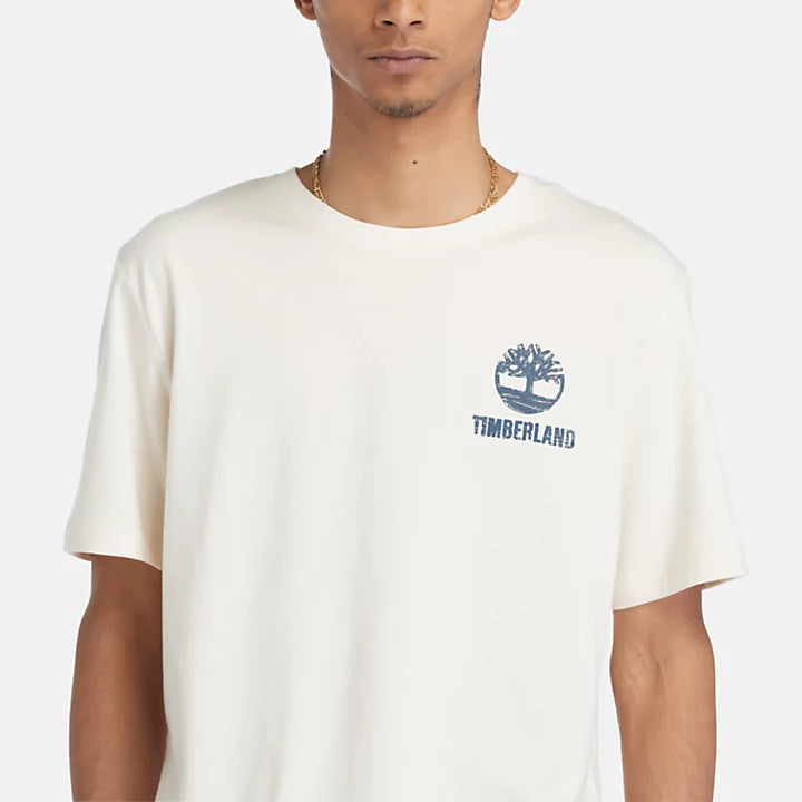 Timberland A5V7K t-shirt con grafica non tinta da uomo in tessuto