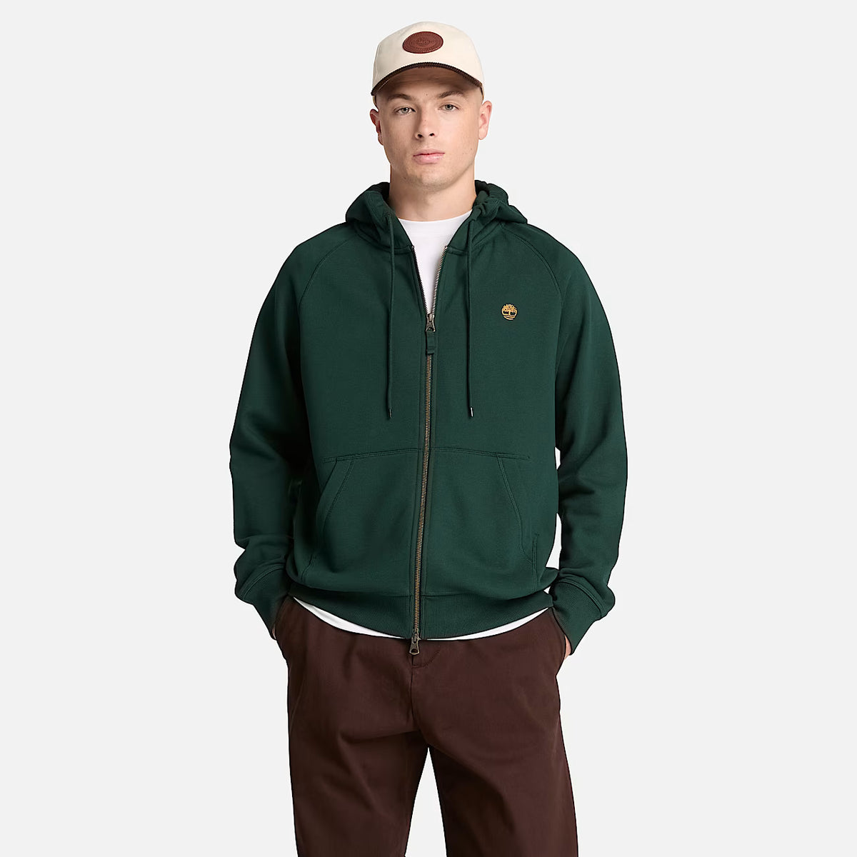 Timberland 0YHB8 Felpa con Cappuccio e Zip Intera Exeter River da Uomo