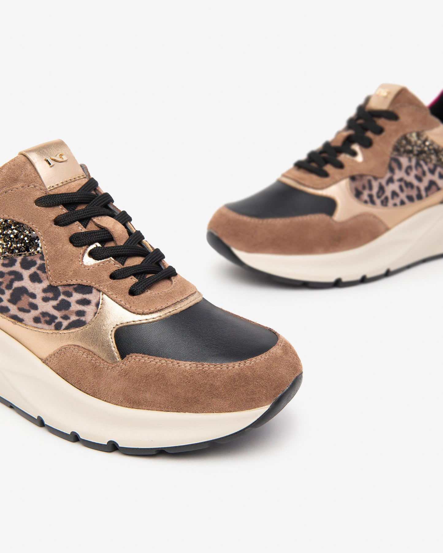 Nero Giardini I411531D Sneakers Donna in Pelle, Suede e Materiale Tecnico