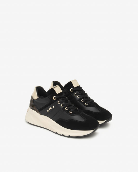 Nero Giardini I514065D Sneakers Donna in Suede, Pelle e Materiale Tecnico