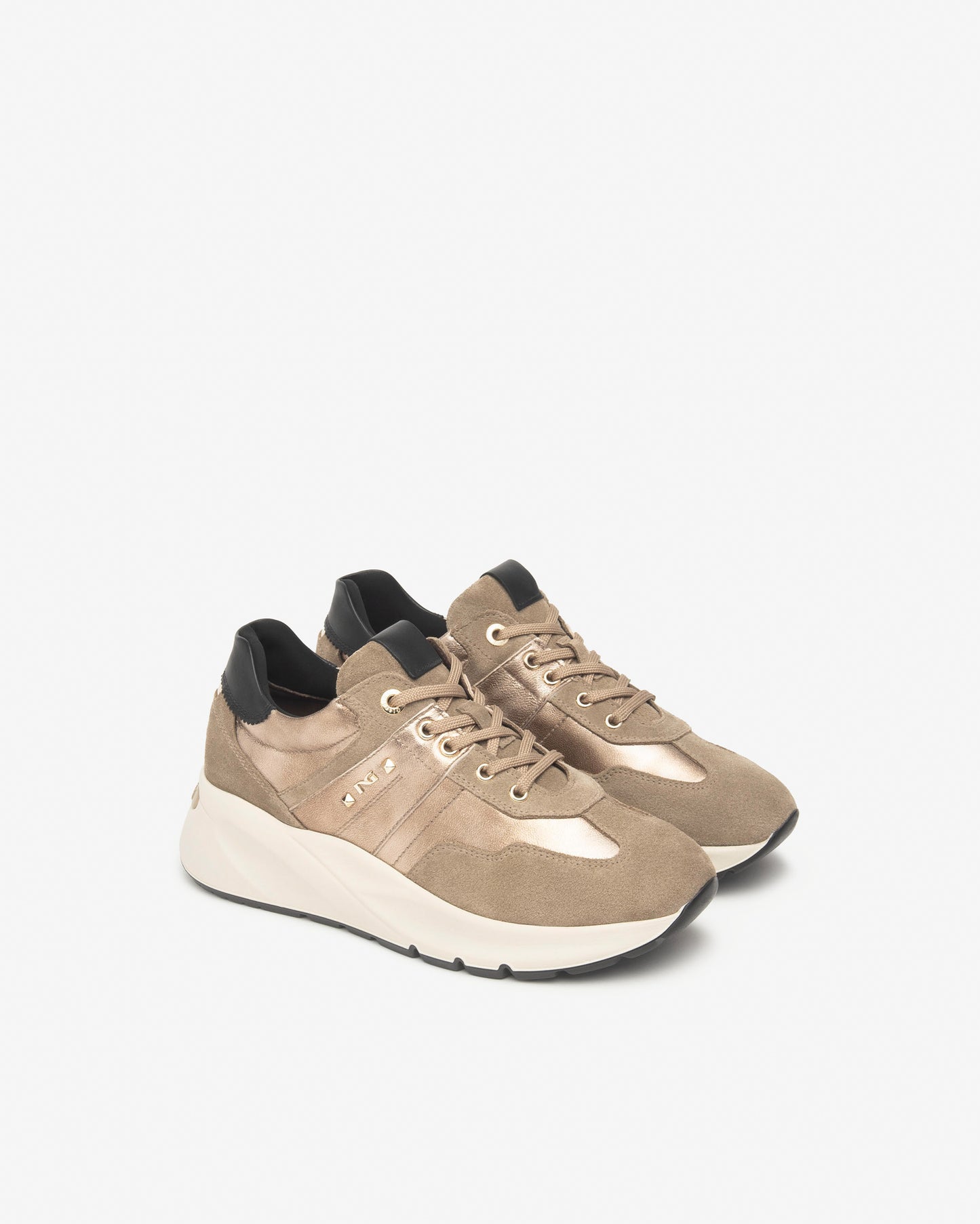 Nero Giardini I514066D Sneakers Donna in Suede, Pelle e Materiale Tecnico