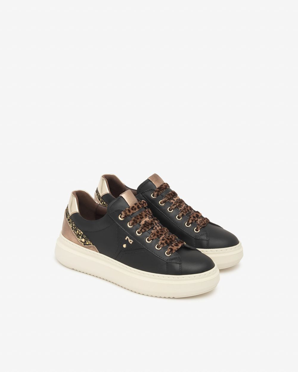 Nero Giardini I514160D Sneakers Donna in Pelle, Suede e Materiale Tecnico