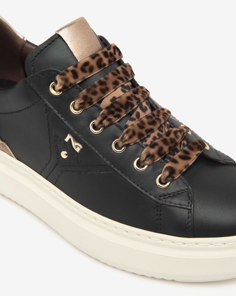 Nero Giardini I514160D Sneakers Donna in Pelle, Suede e Materiale Tecnico