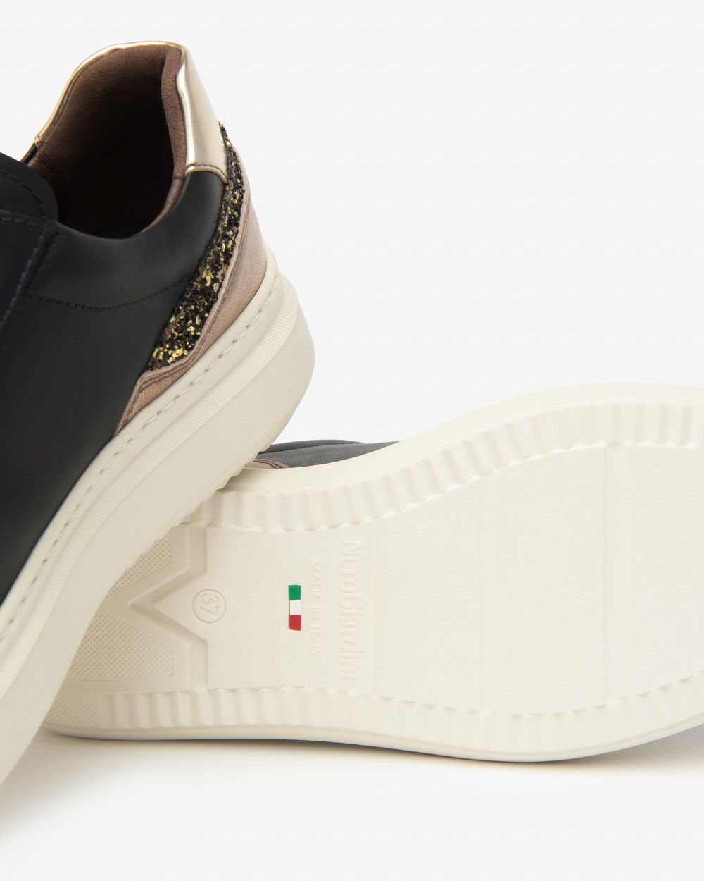 Nero Giardini I514160D Sneakers Donna in Pelle, Suede e Materiale Tecnico