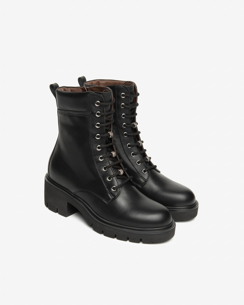 Nero Giardini I514810D Anfibi Donna in Pelle