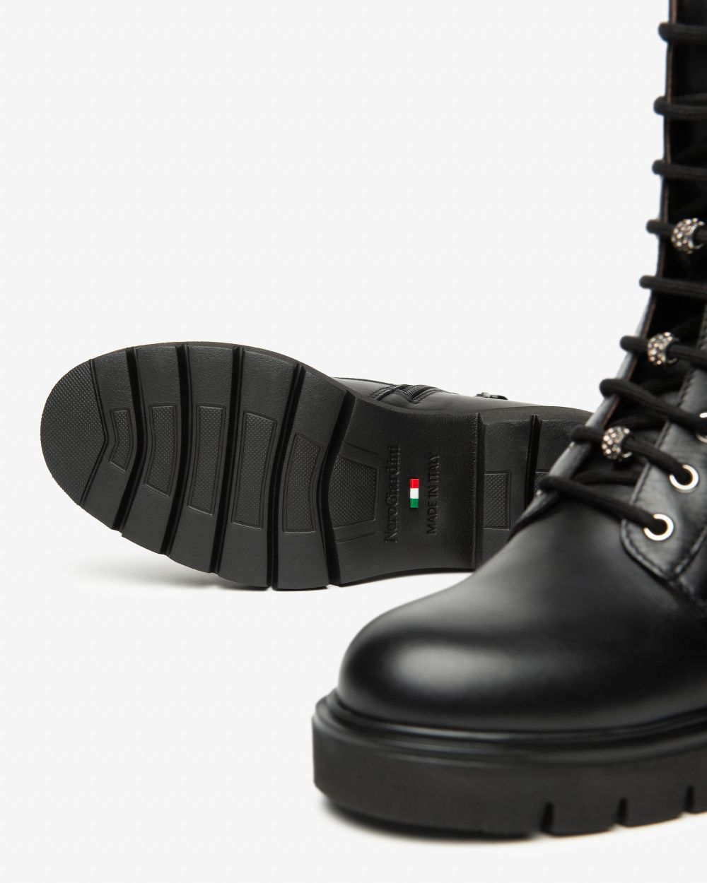 Nero Giardini I514810D Anfibi Donna in Pelle