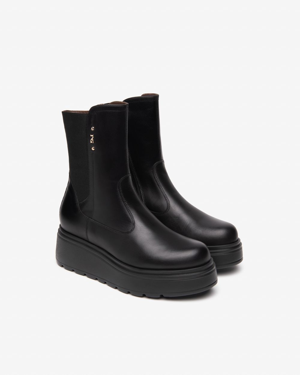 Nero Giardini I514901D Stivaletti Donna in Pelle e Tessuto