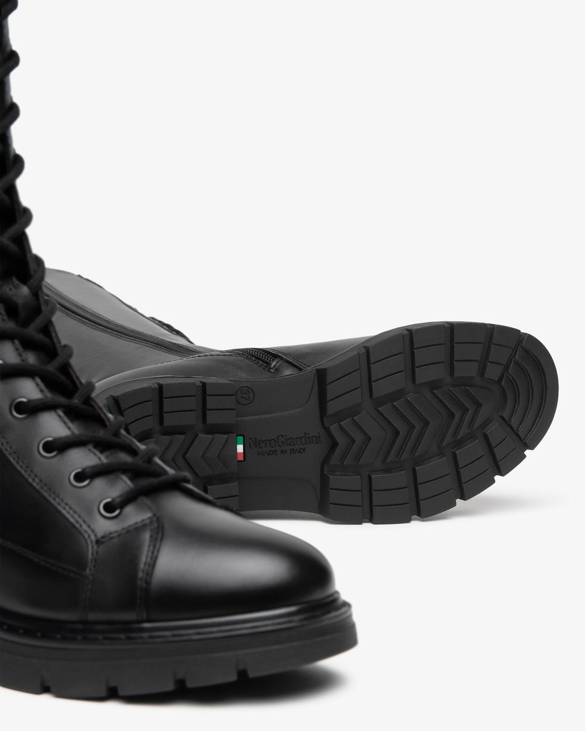 Nero Giardini I618092D Anfibi alti da donna in pelle