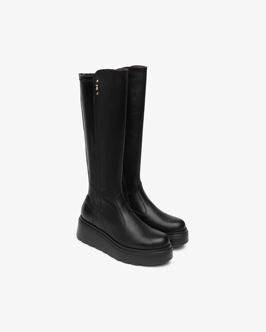 Nero Giardini I618113D Stivali da donna in pelle e tessuto tecnico