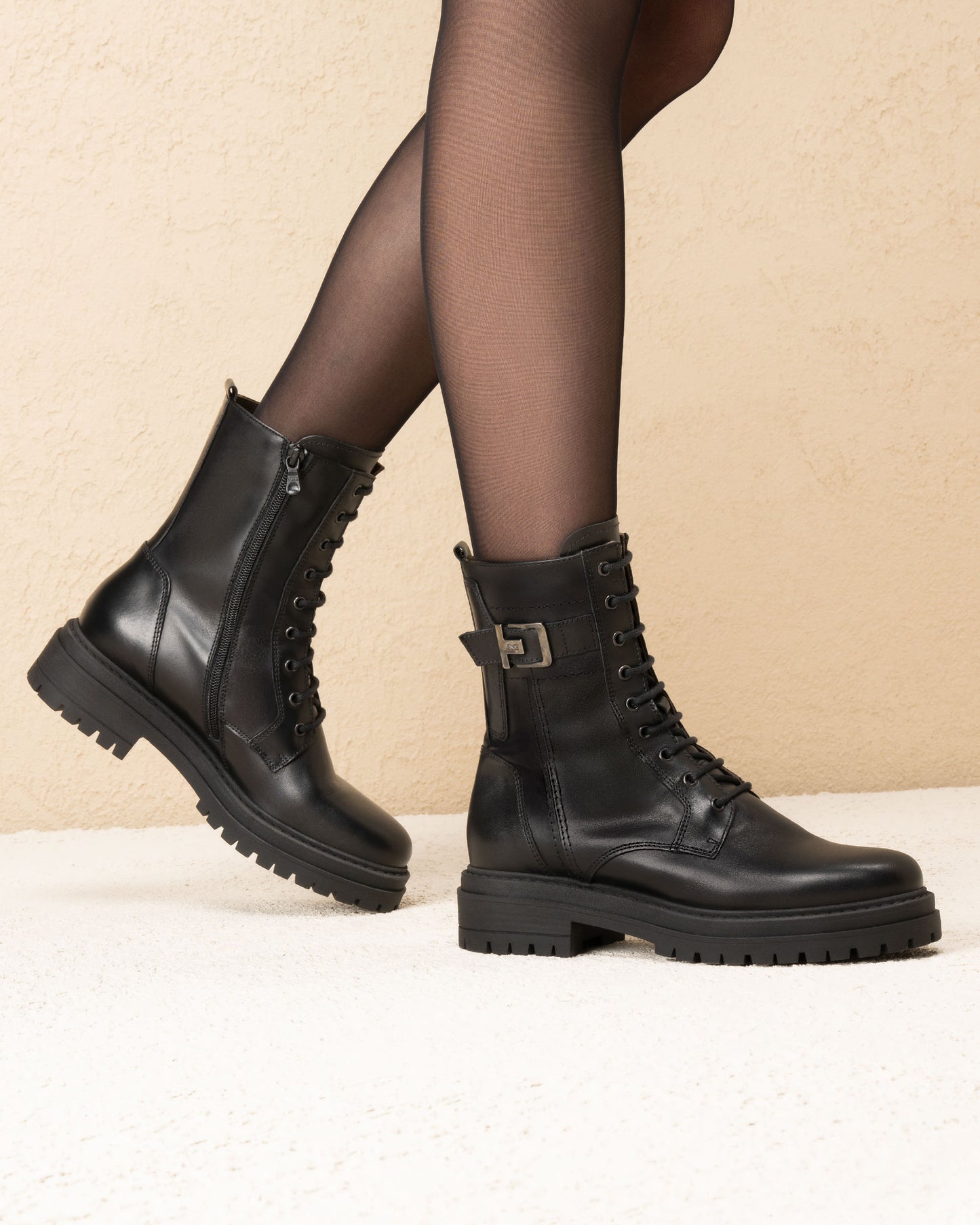 Nero Giardini I514833D Anfibi Donna in Pelle