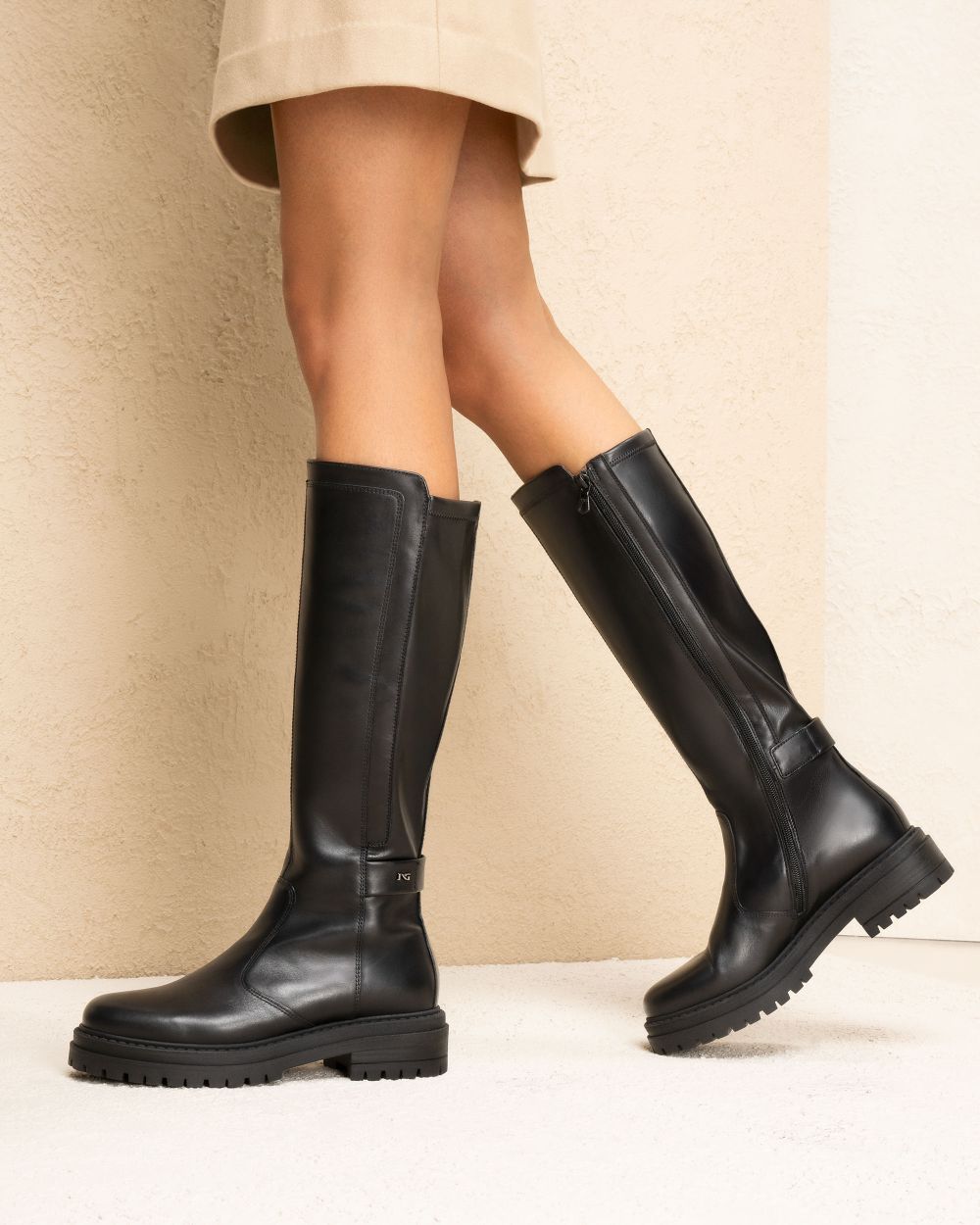 Nero Giardini I514842D Stivali Donna in Pelle e Materiale Tecnico