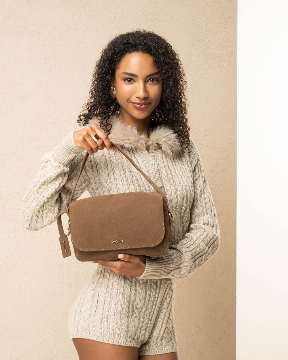 Nero Giardini I544042D Borsa a Spalla da Donna in Pelle