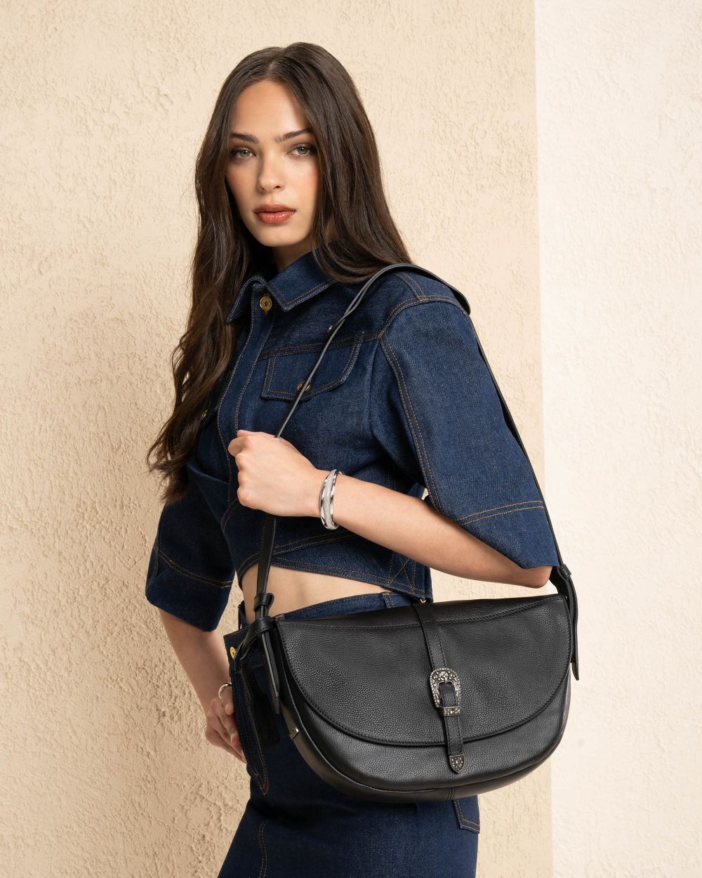Nero Giardini I544051D Borsa a Tracolla da Donna in Pelle