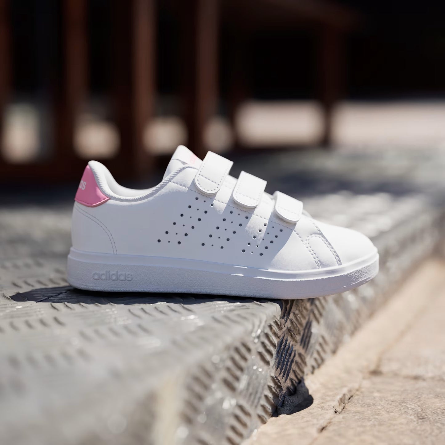 Adidas ID1305 Scarpe Advantage Base 2.0 Kids Cloud White / Bliss Pink / Core Black
