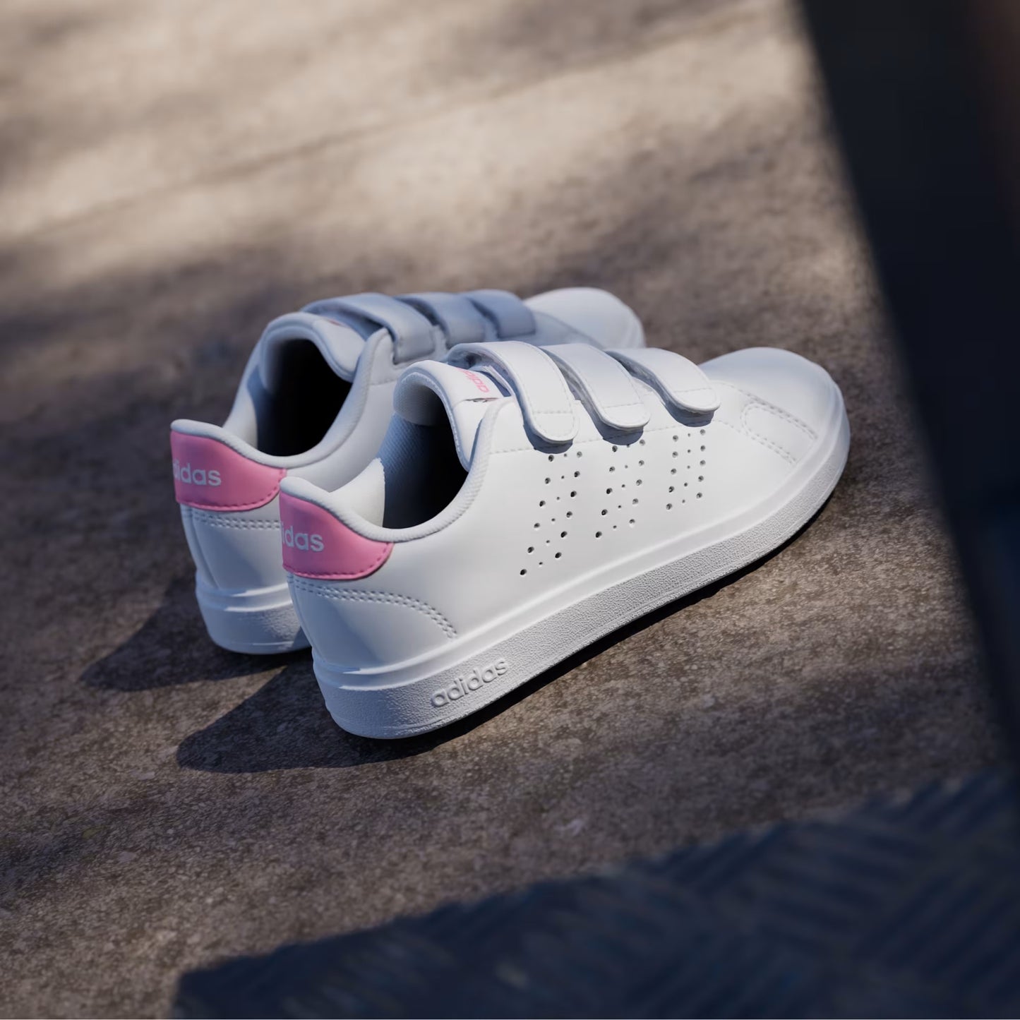 Adidas ID1305 Scarpe Advantage Base 2.0 Kids Cloud White / Bliss Pink / Core Black