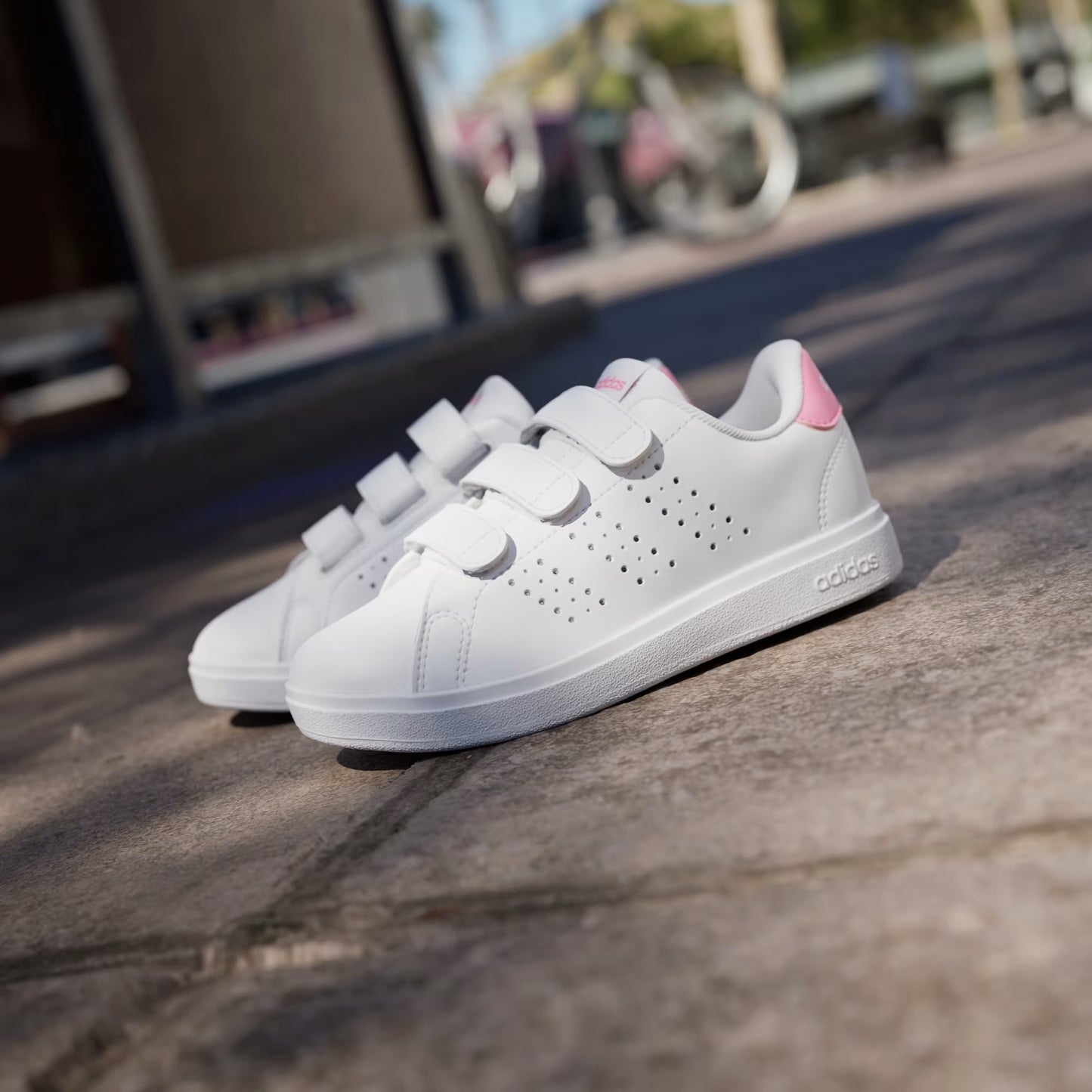 Adidas ID1305 Scarpe Advantage Base 2.0 Kids Cloud White / Bliss Pink / Core Black