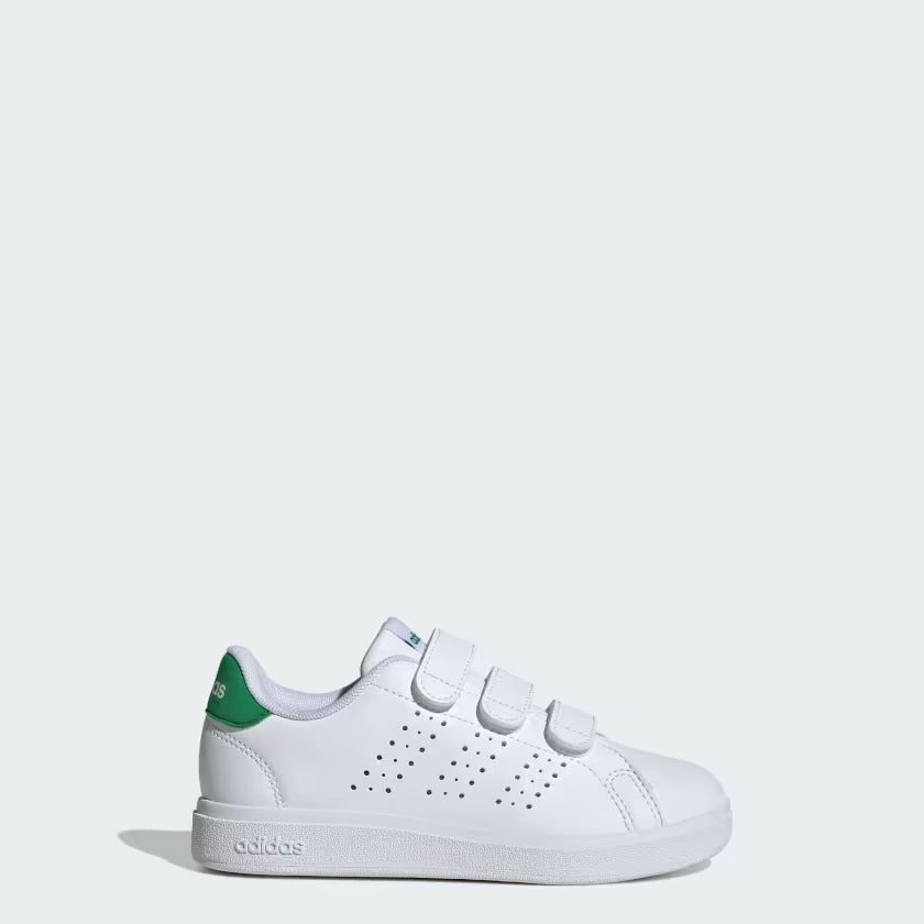 Adidas IE9019 Scarpe Advantage Base 2.0 Kids Cloud White / Cloud White / Green