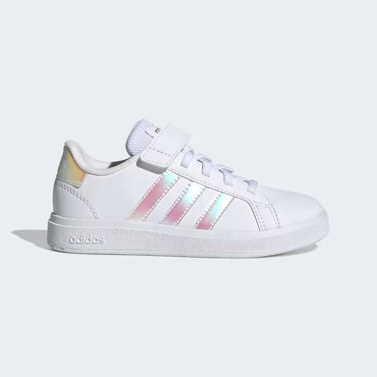 GY2327 Adidas grand court lifestyle court elastic lace and top strap Cloud White / Iridescent / Cloud White