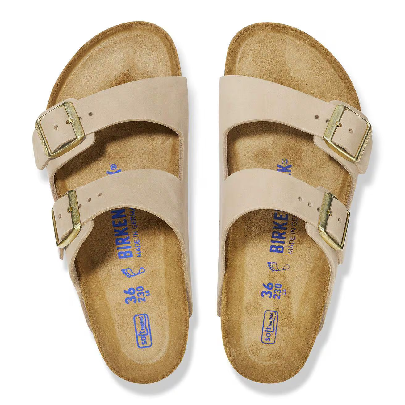 Birkenstock 1019016 Arizona plantare morbido  Pelle Nubuck sandcastle