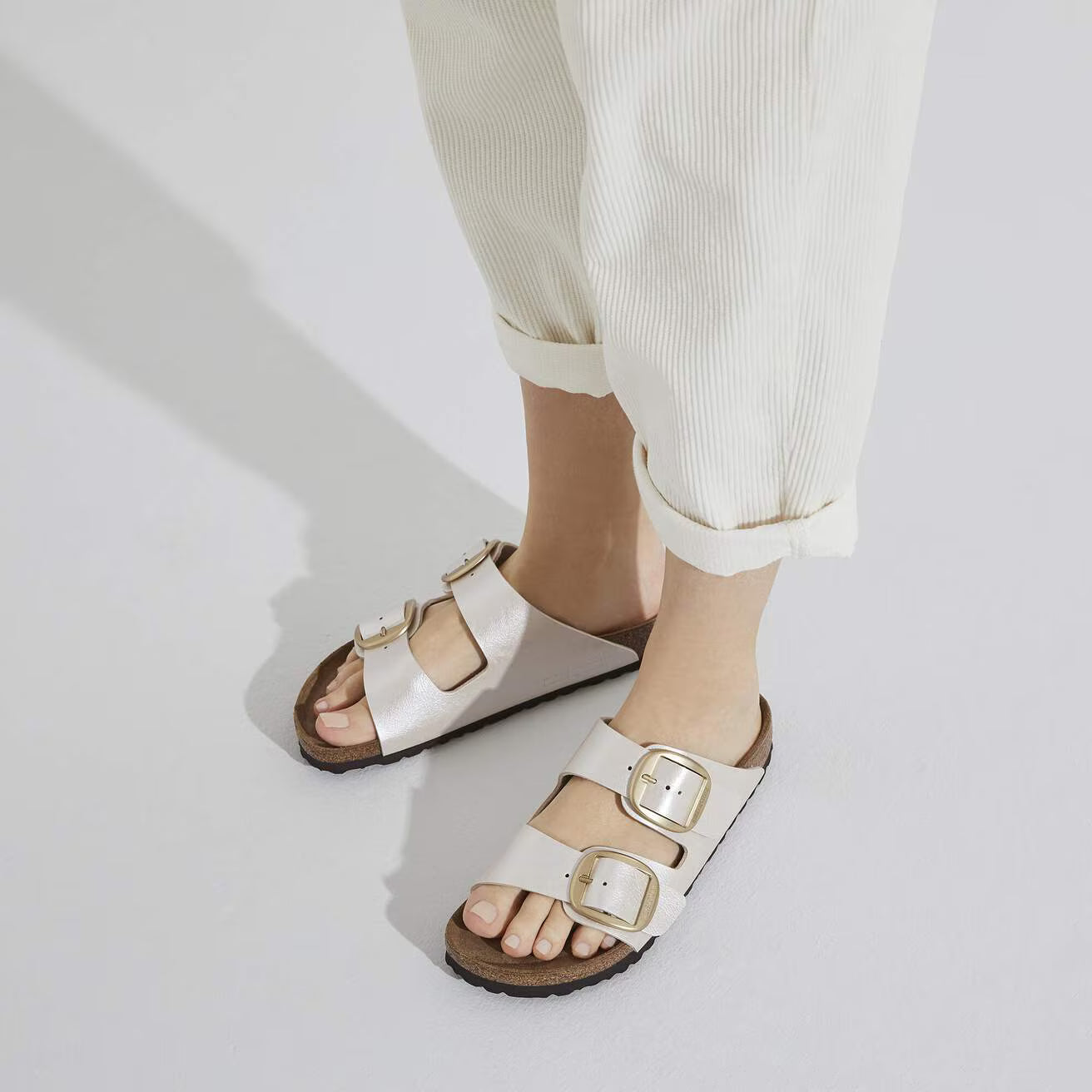Birkenstock 1020021 Arizona Big Buckle  Birko-Flor graceful pearl white