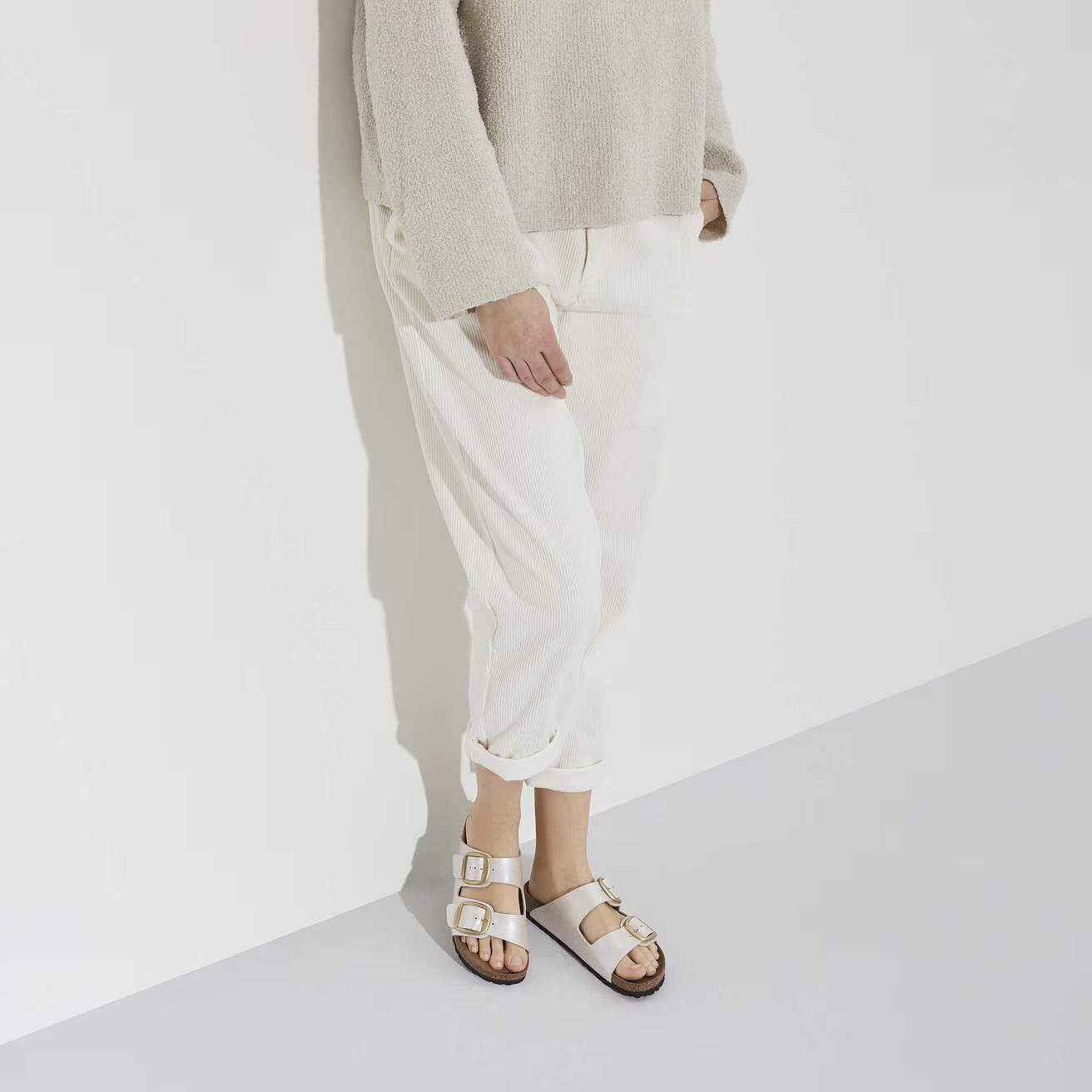 Birkenstock 1020021 Arizona Big Buckle  Birko-Flor graceful pearl white