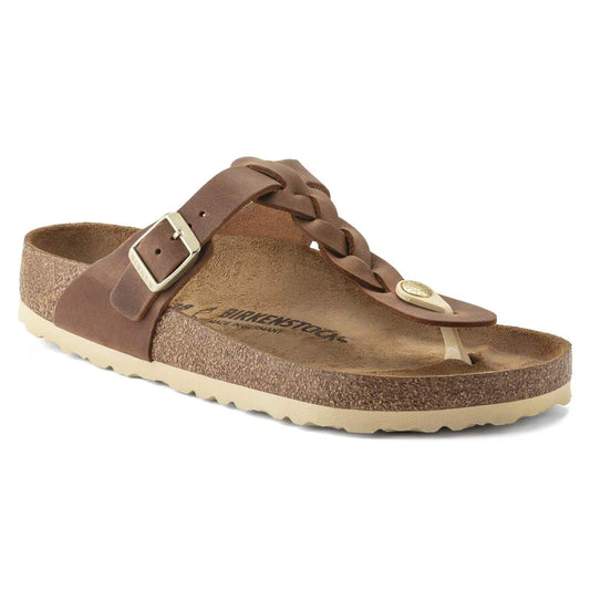 Birkenstock 1021355 Gizeh Braided  Pelle oliata cognac