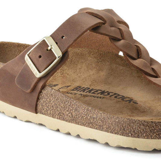 Birkenstock 1021355 Gizeh Braided  Pelle oliata cognac
