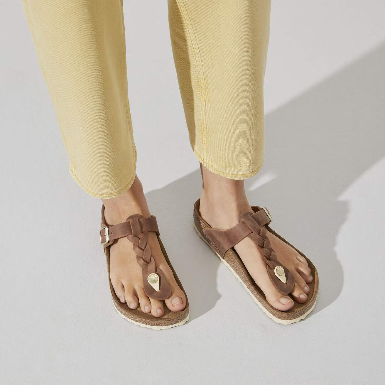 Birkenstock 1021355 Gizeh Braided  Pelle oliata cognac