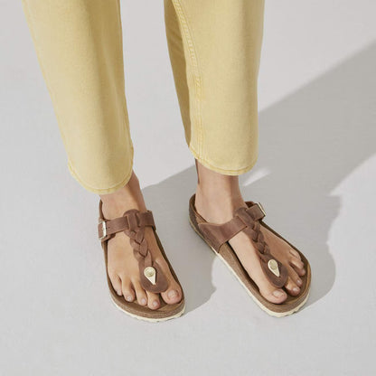 Birkenstock 1021355 Gizeh Braided  Pelle oliata cognac
