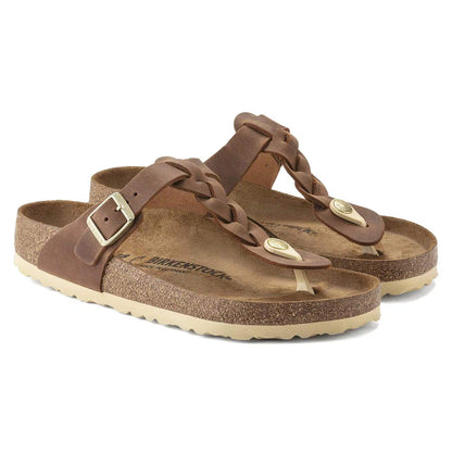 Birkenstock 1021355 Gizeh Braided  Pelle oliata cognac
