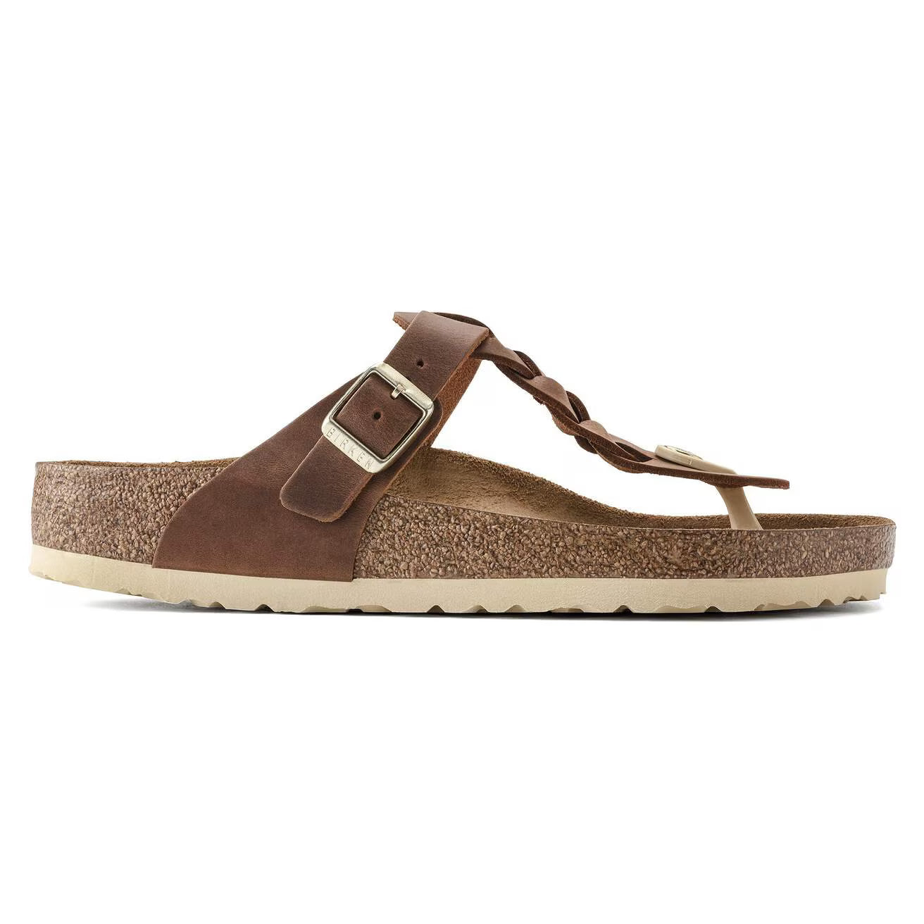 Birkenstock 1021355 Gizeh Braided  Pelle oliata cognac