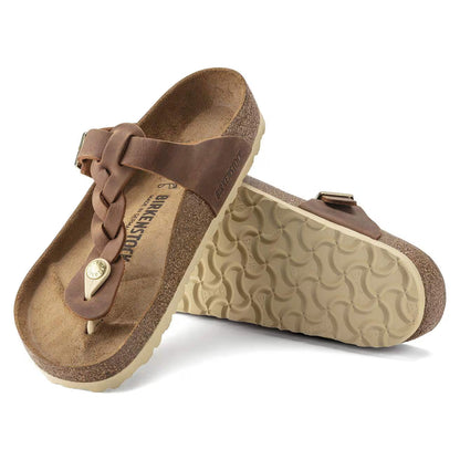 Birkenstock 1021355 Gizeh Braided  Pelle oliata cognac