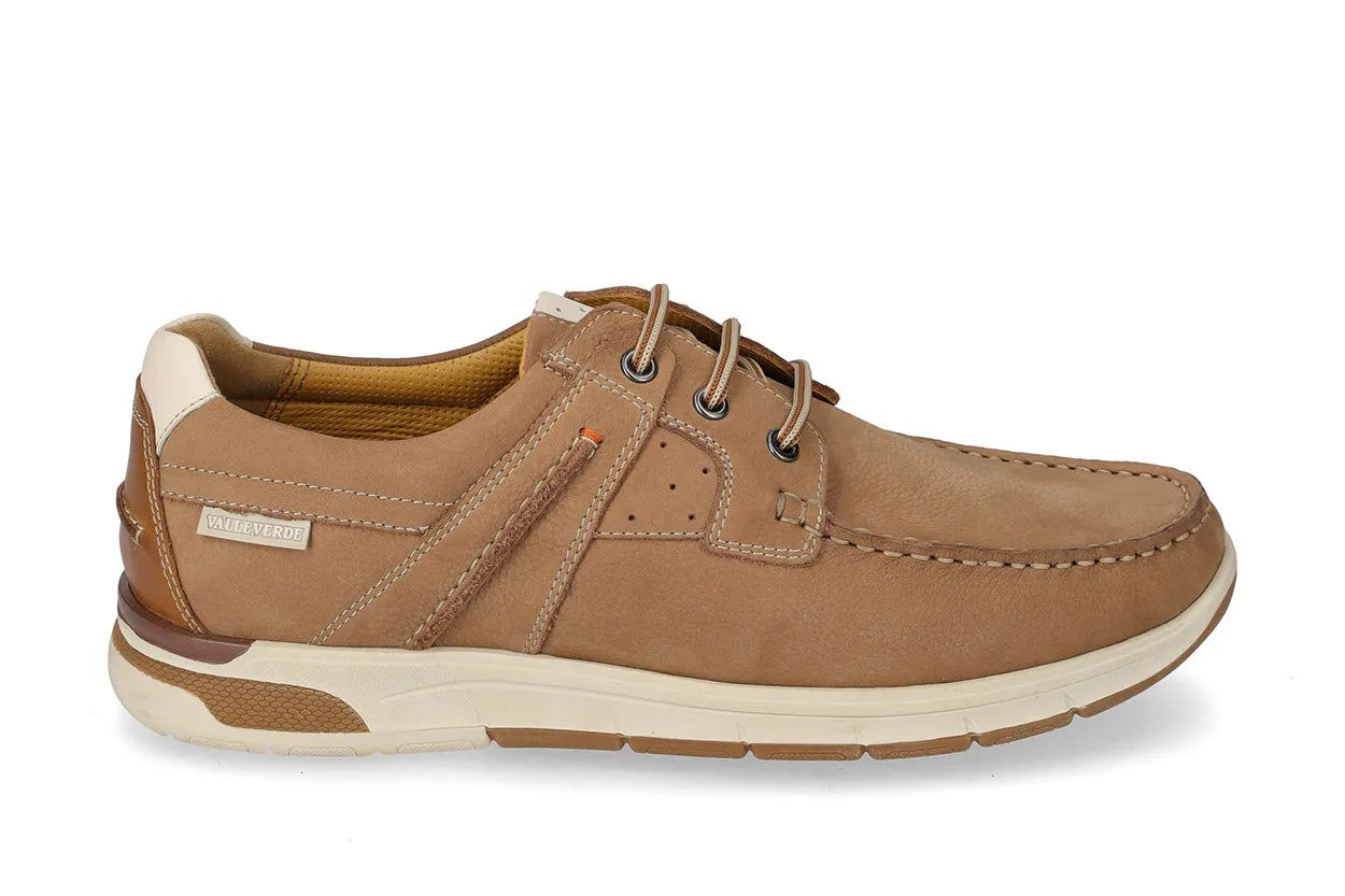 Valleverde 17911 scarpa sportiva stringata in nabuk e sottopiede in pelle