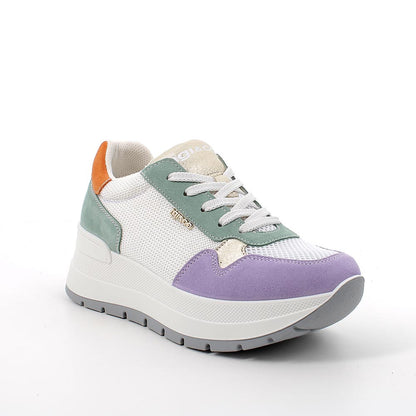 Igi&Co 5663622 sneakers con zeppa da donna iris/salvia/bianco