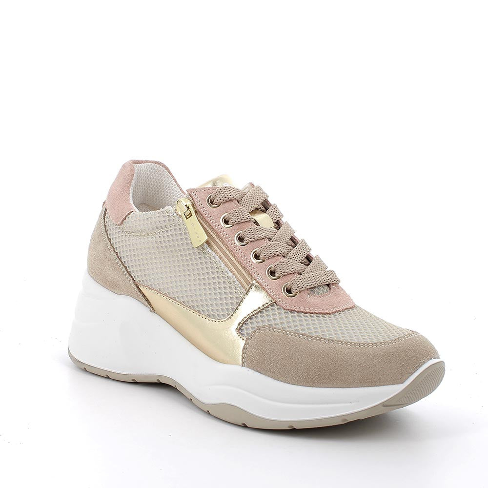 Igi&Co 5664922 sneakers con zeppa da donna avorio/skin