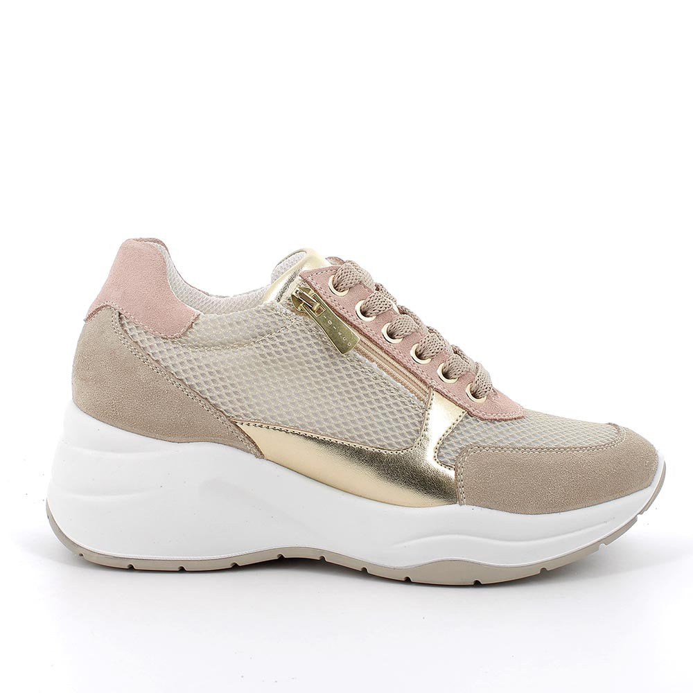 Igi&Co 5664922 sneakers con zeppa da donna avorio/skin