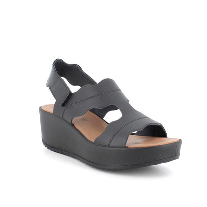 Igi&Co 5668400 sandali con zeppa in pelle da donna nero